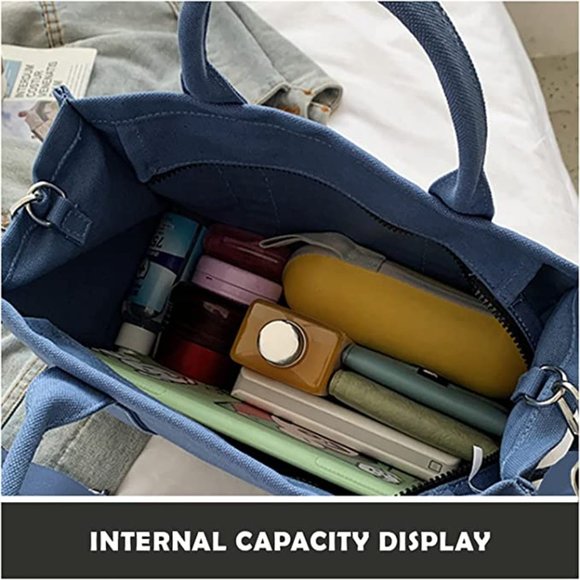 The Tote Bag for Women, Canvas w/Shoulder Sling - Blue - 12¼ x 9 x 5 - BRAND NEW - Picture 2 of 7